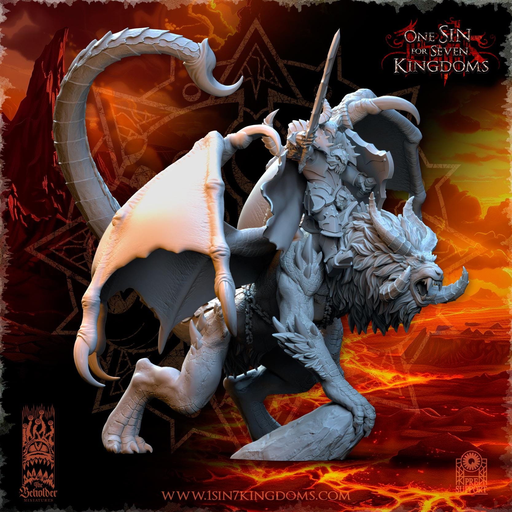 Vrolok on Manticore - in 12k- by TheBeholderMiniatures