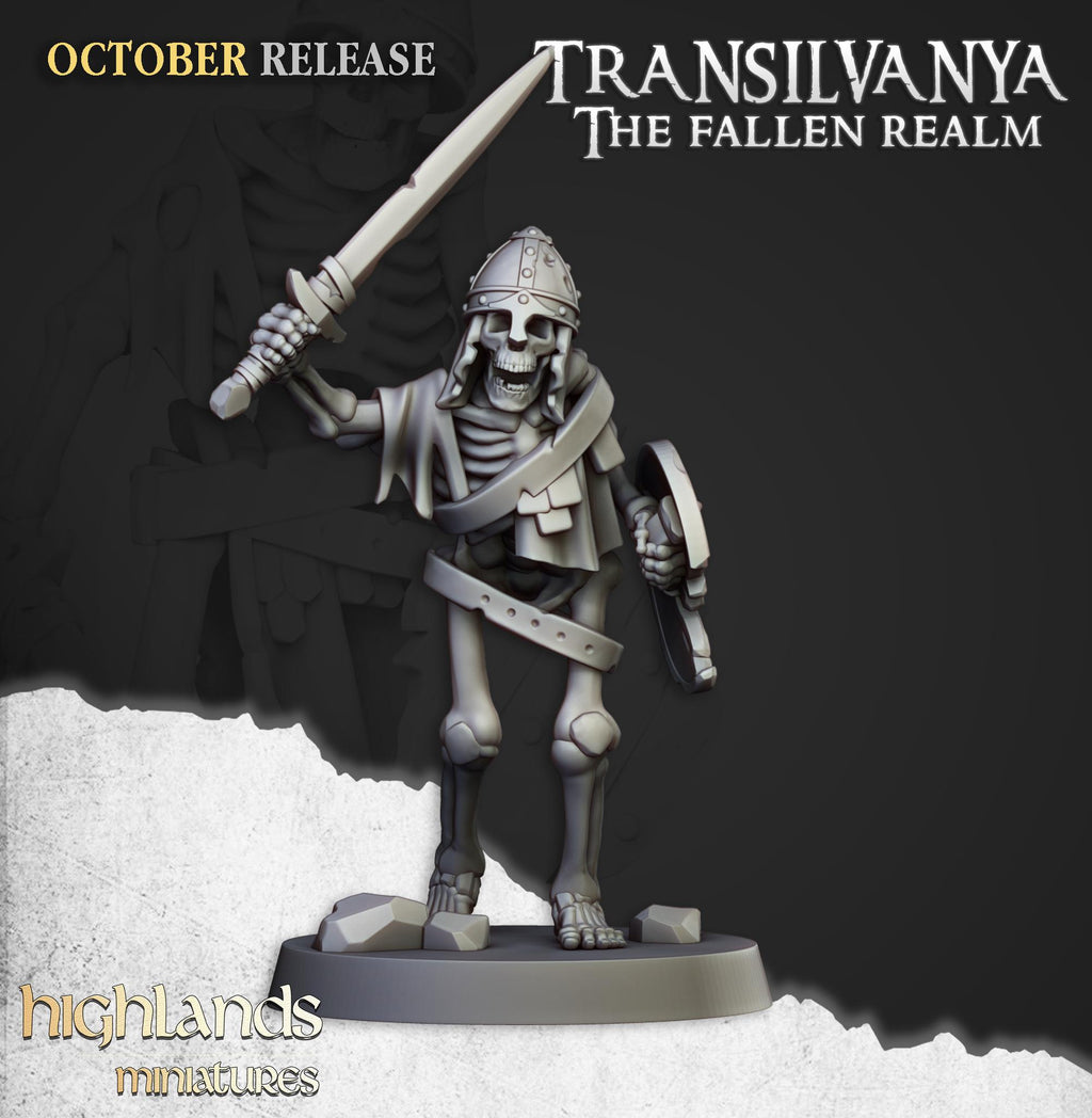 Skeleton Warriors with Swords Unit - in 12k- by Highlands Miniatures