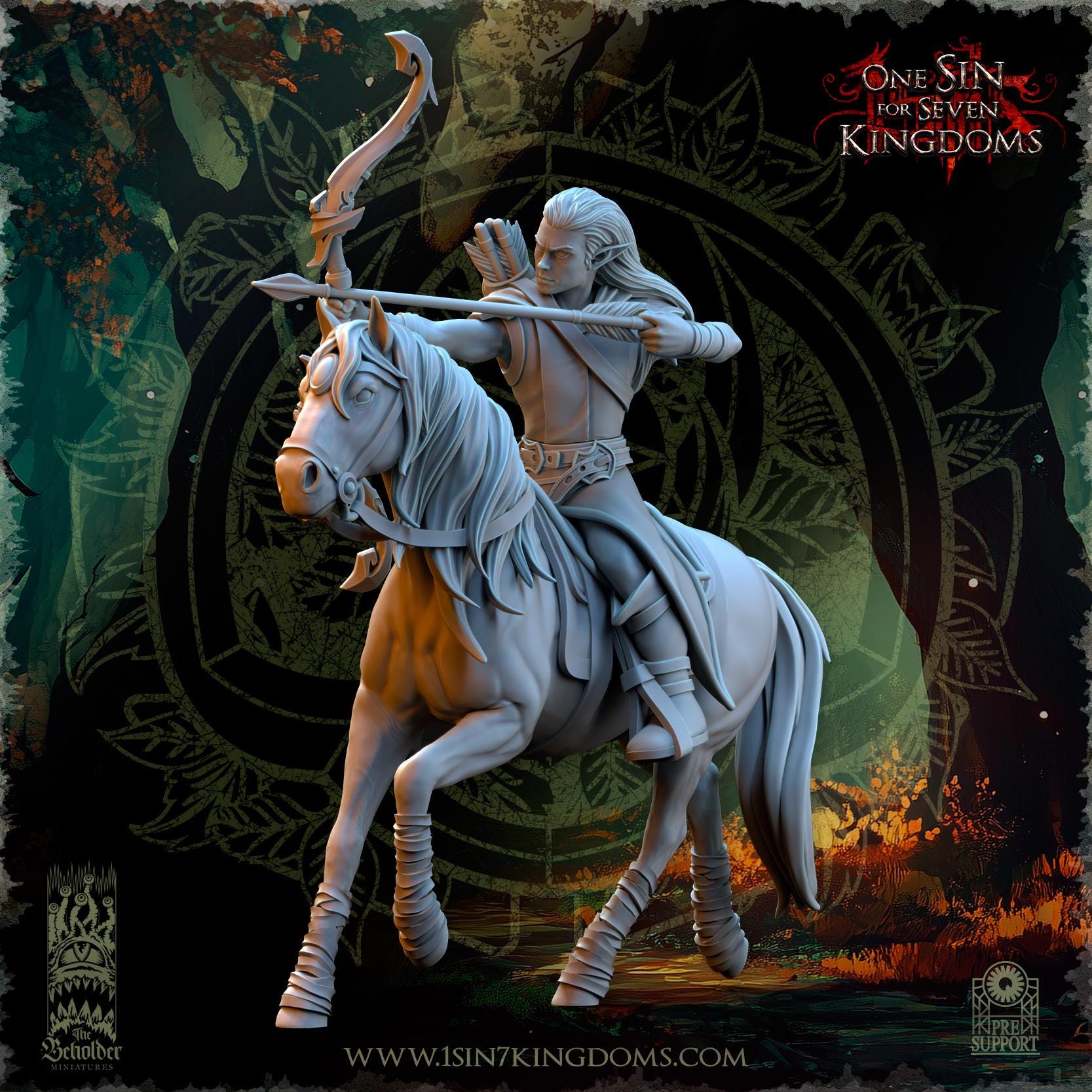 Evergreen Elves Meadow Riders - in 12k- by TheBeholderMiniatures