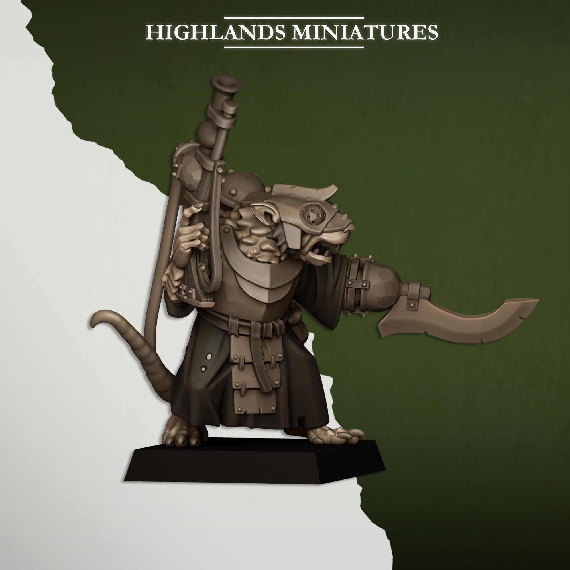 Sewer vermin command bundle - 4 models -  - in 12k- by Highlands Miniatures