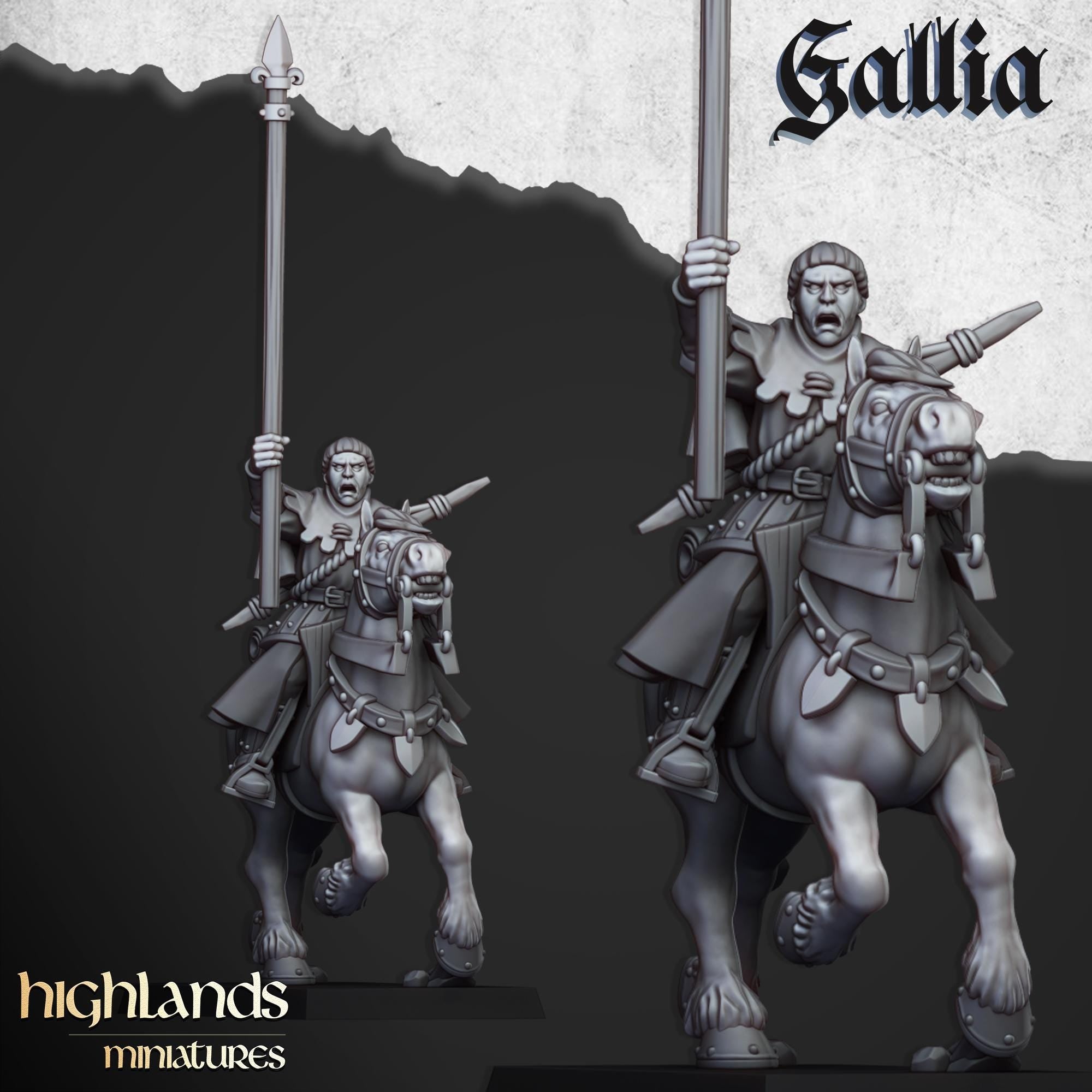 Mounted Men at Arms - in 12k- by Highlands Miniatures