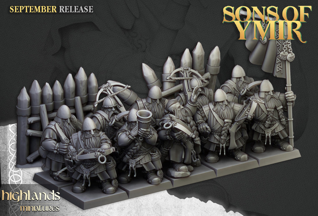 Dwarf Crossbowmen Unit - in 12k- by Highlands Miniatures