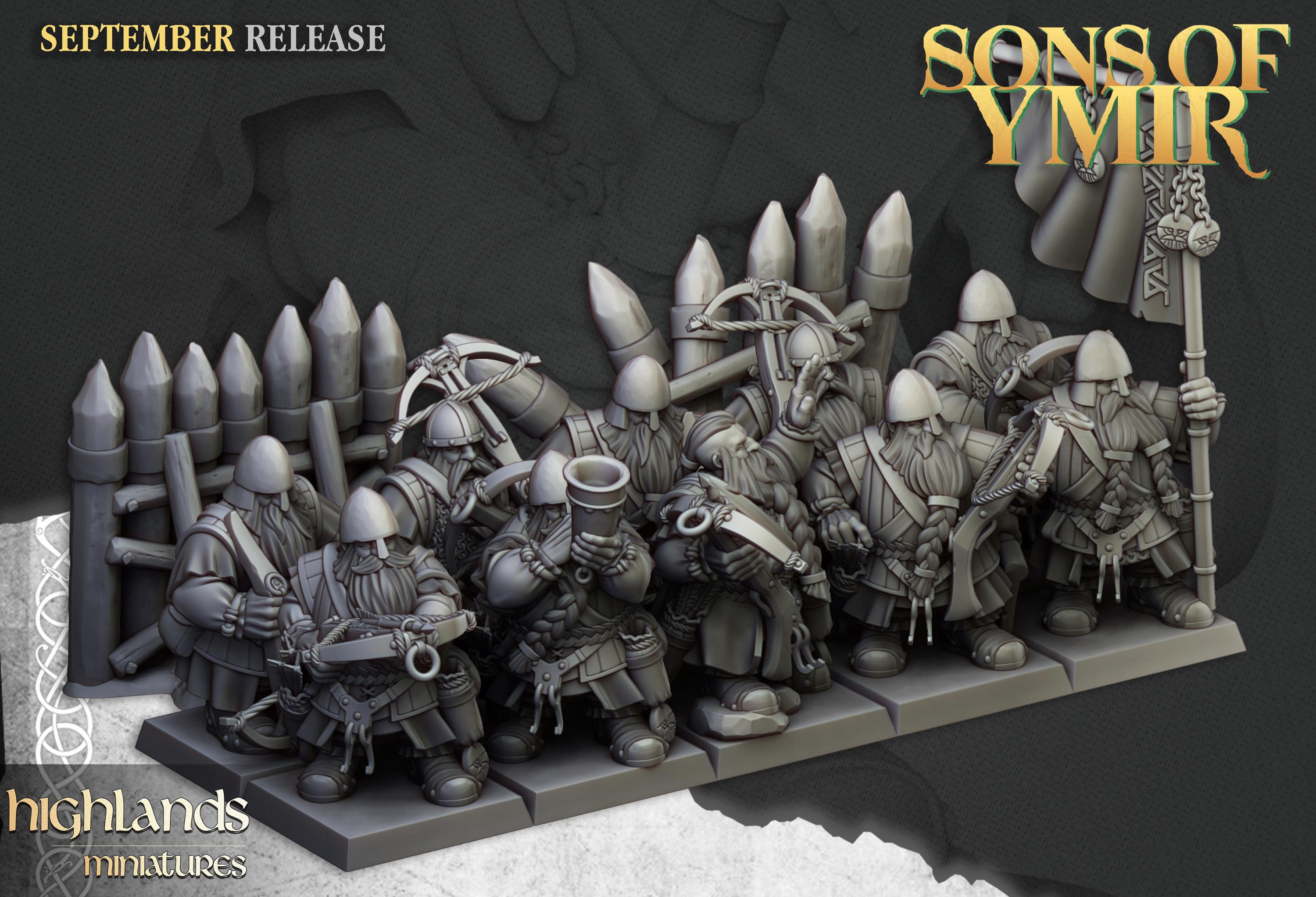 Dwarf Crossbowmen Unit - in 12k- by Highlands Miniatures