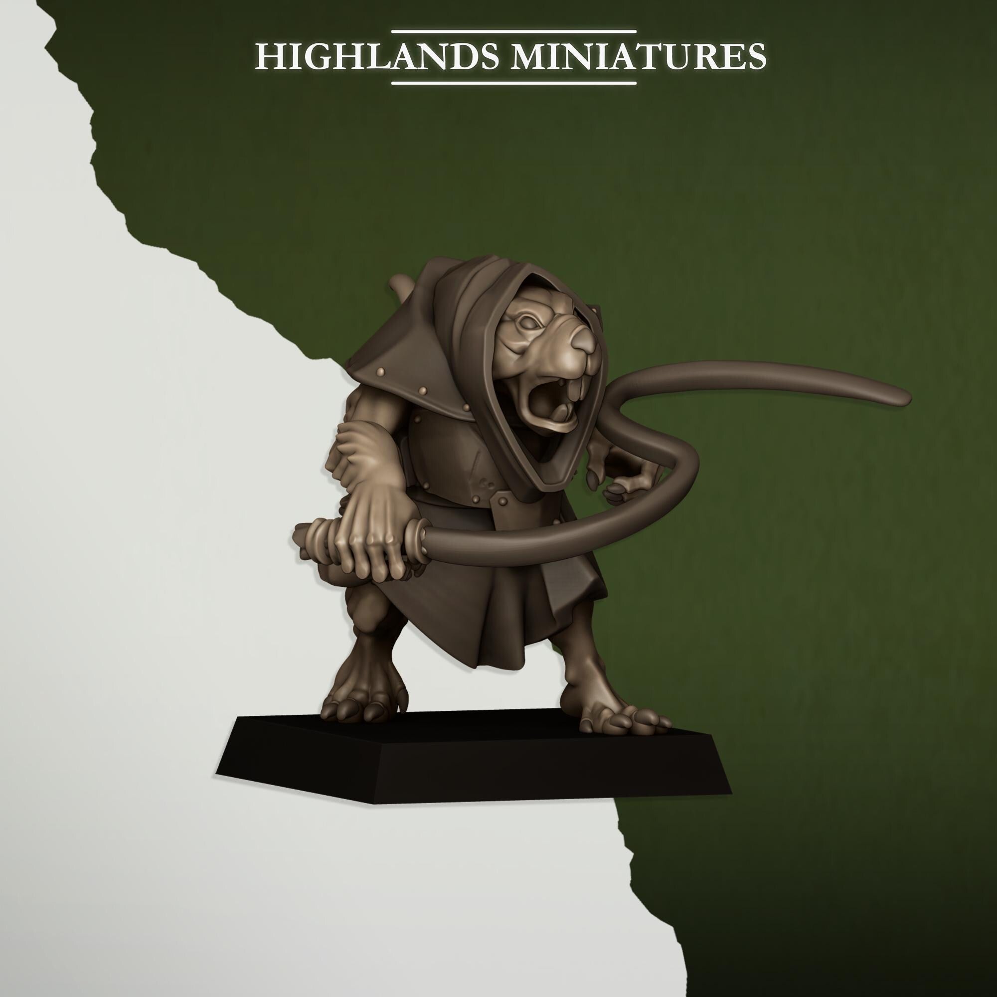 Rats and Rat Masters - 8 models - in 12k- by Highlands Miniatures