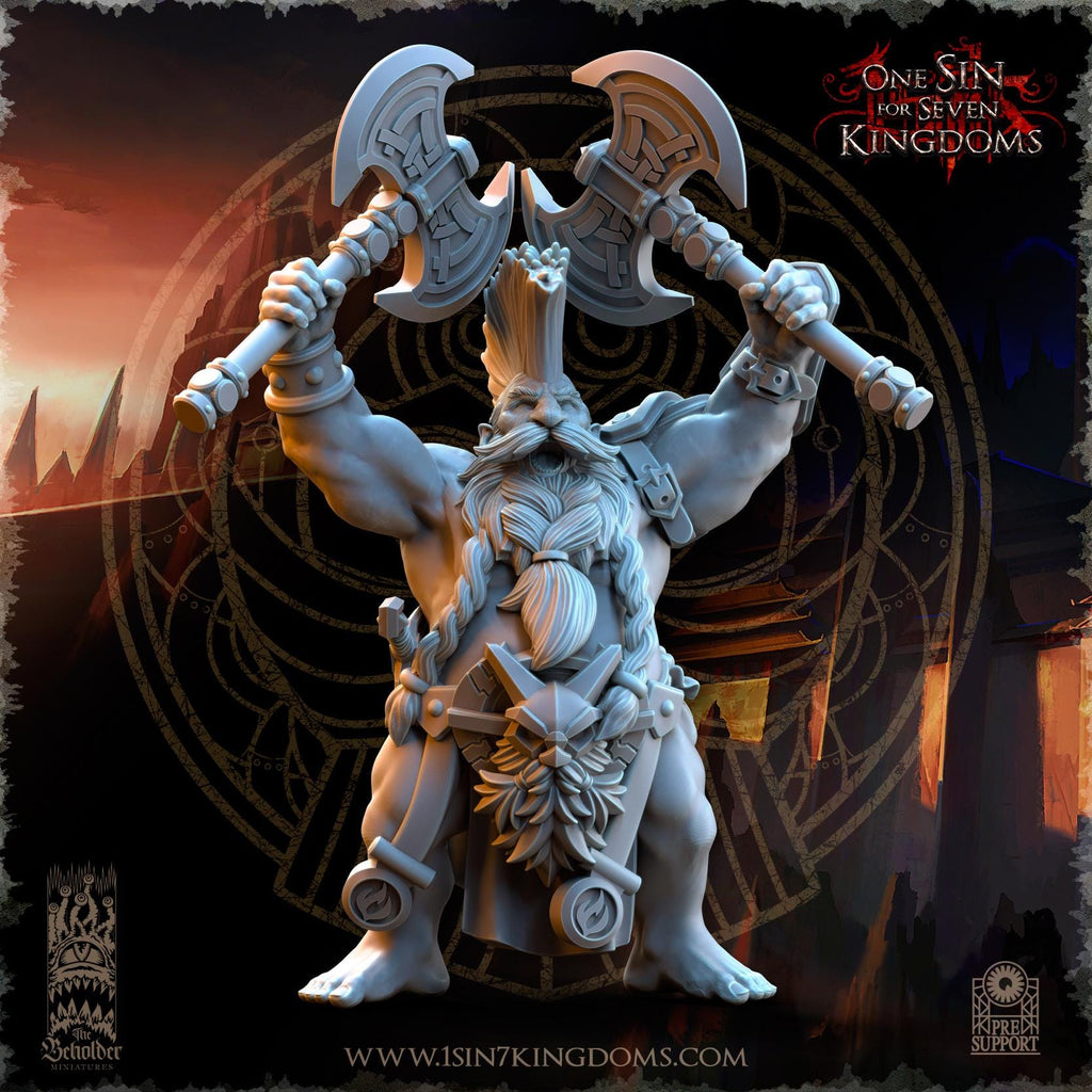 Dwarven Kingdoms Slayers of Molten Core Command Group - in 12k- by TheBeholderMiniatures