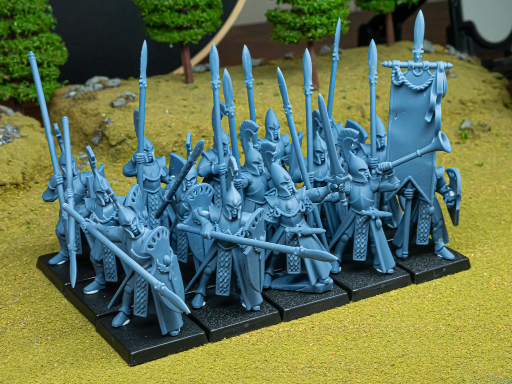 Aegean Elves Spearmen  - in 12k- by Highlands Miniatures