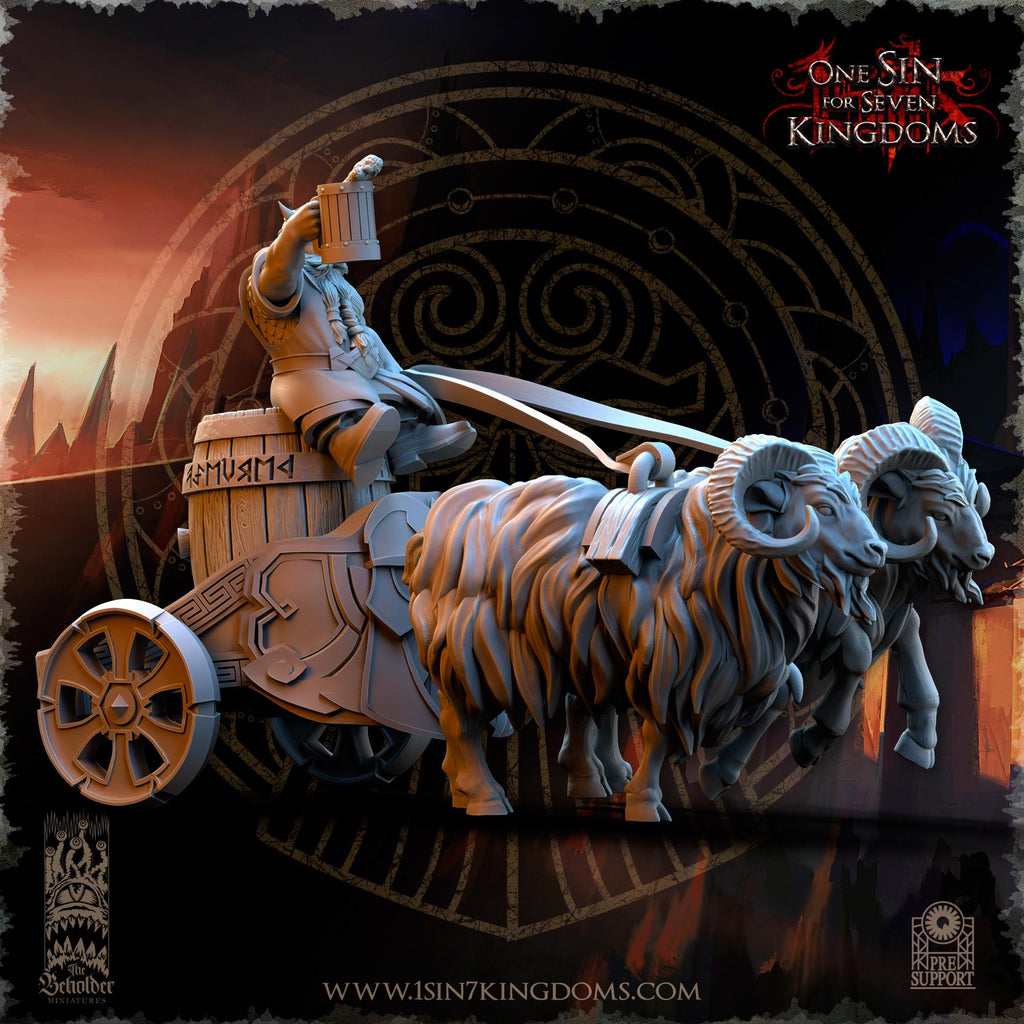 Dwarven Kingdoms Oktobeard Fest Chariot - in 12k- by TheBeholderMiniatures