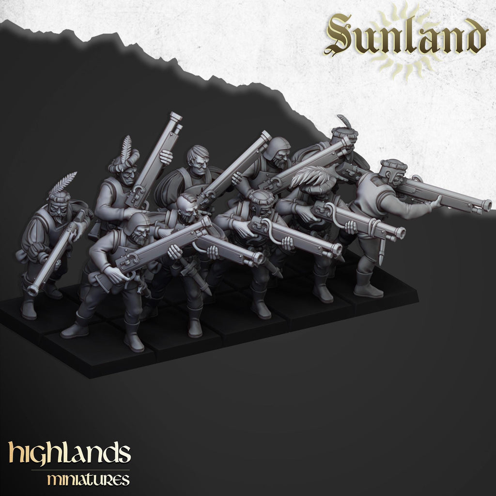Sunland Arquebusiers and Crossbowmen - in 12k- by Highlands Miniatures