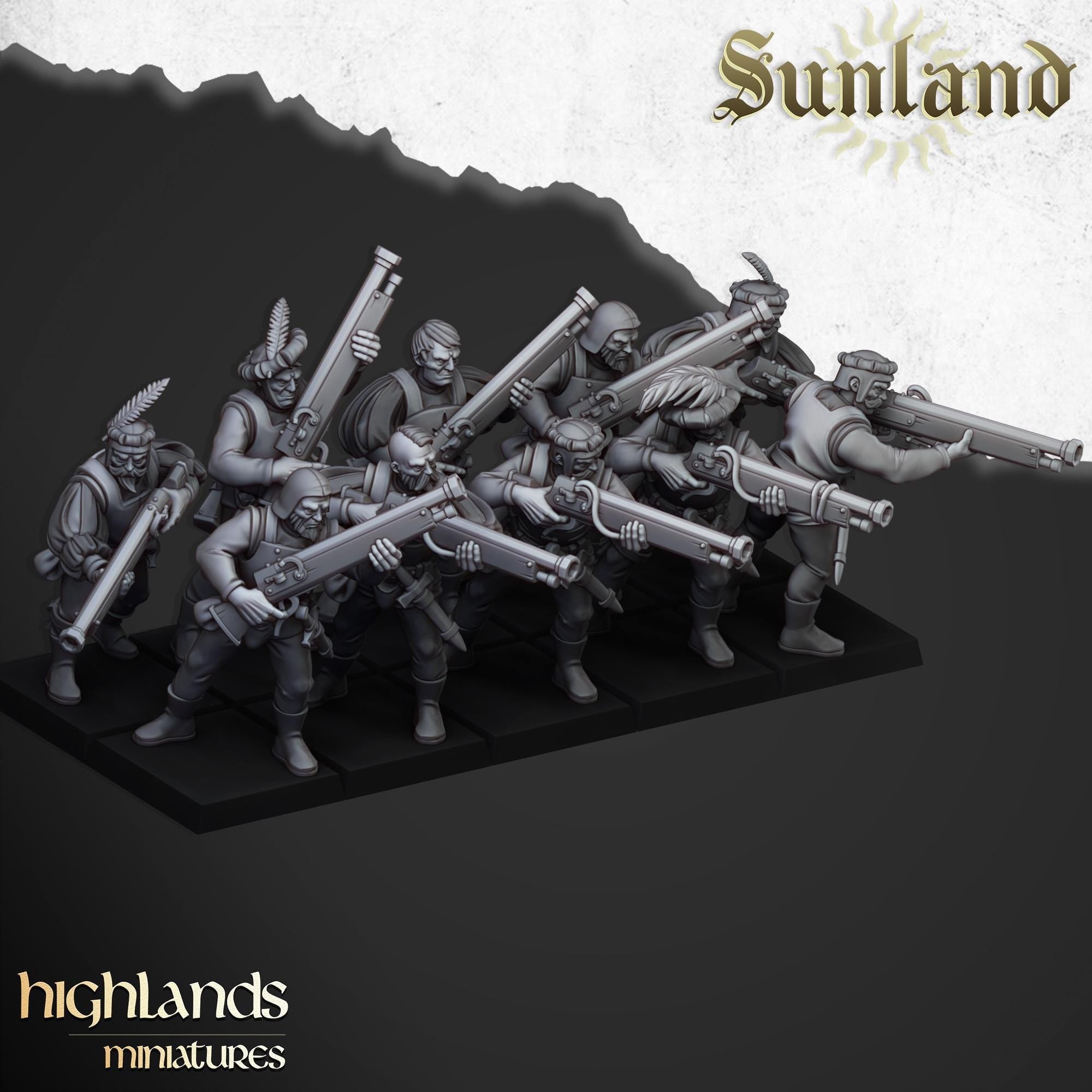 Sunland Arquebusiers and Crossbowmen - in 12k- by Highlands Miniatures