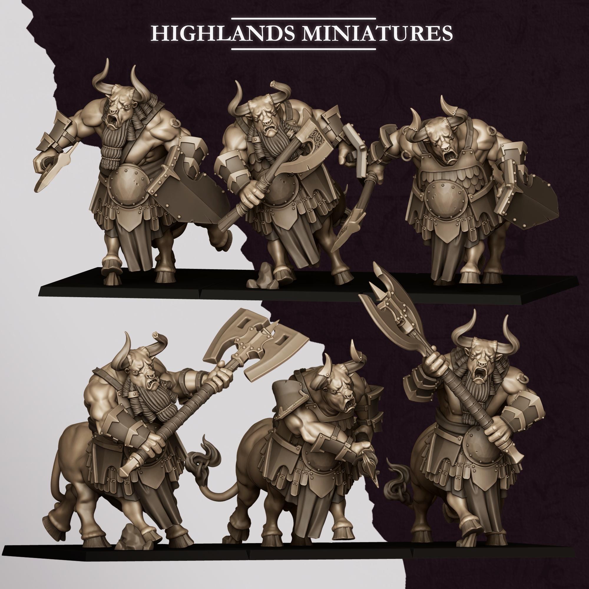 Marduk Minotaurs  - in 12k- by Highlands Miniatures