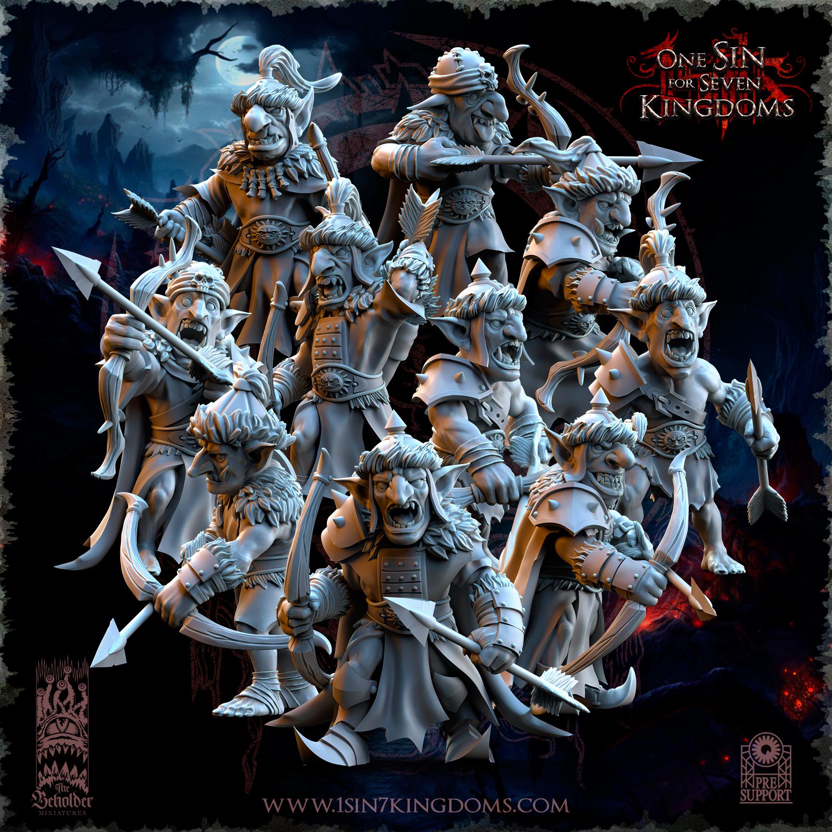The Black Horde Goblins Desert Archers - in 12k by TheBeholderMiniatures