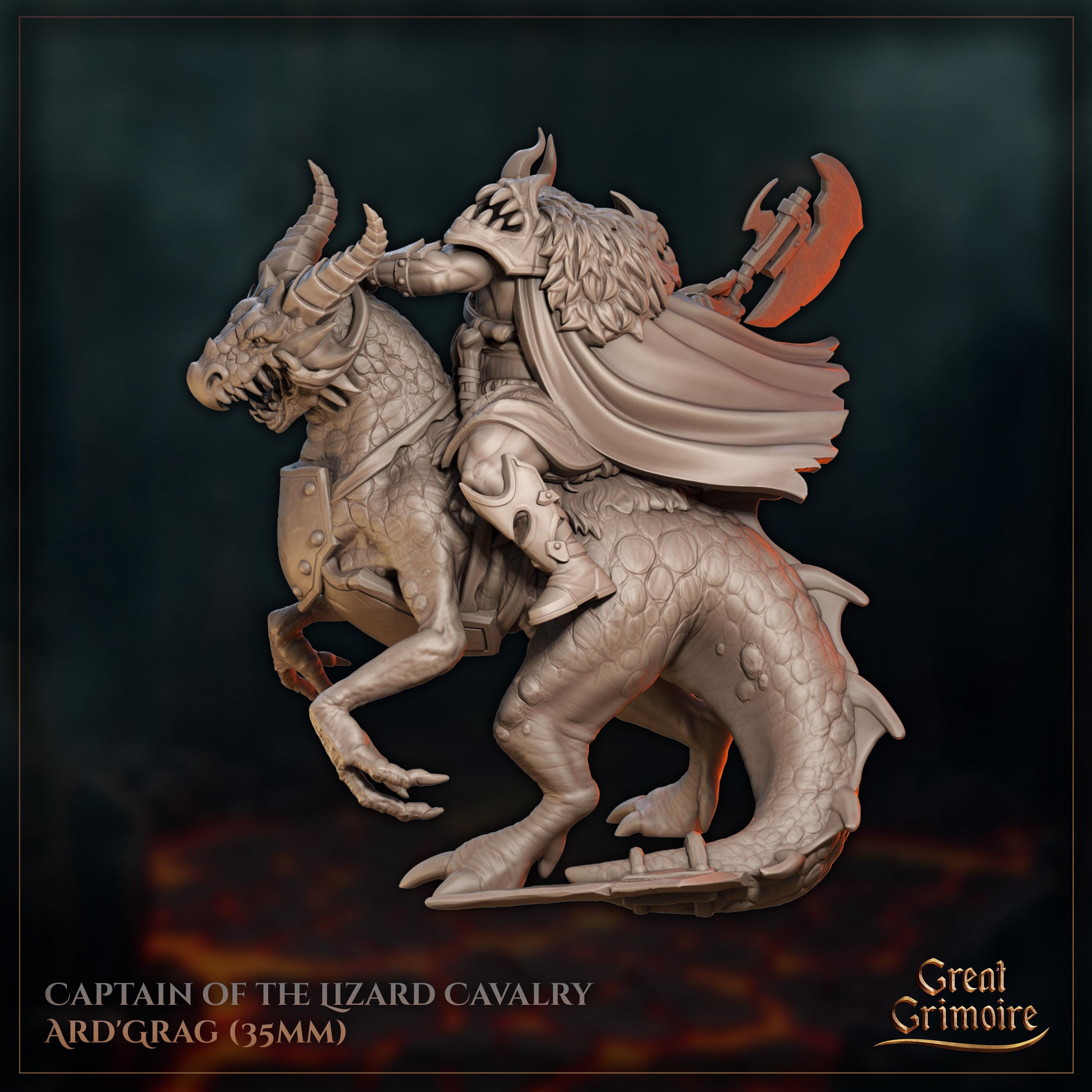 Captain of the Lizard Cavalry Ard'Grag - in 12k - by Great Grimoire