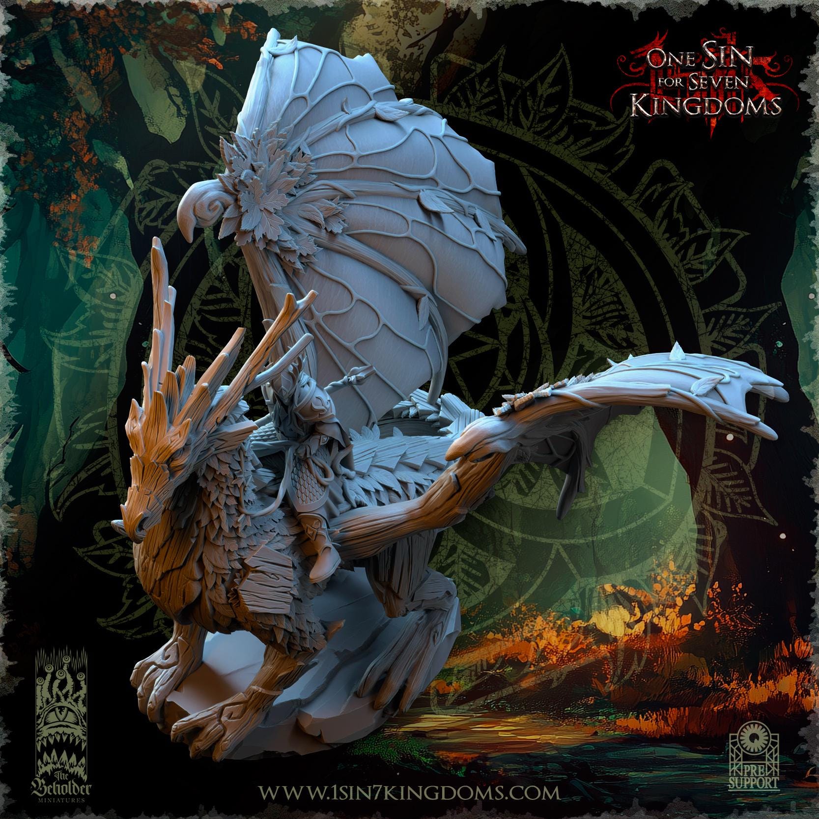 Evergreen Elves Forest Dragon - in 12k by TheBeholderMiniatures