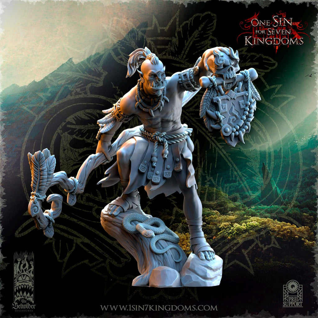 Ashtarak, Salanaar Orc Shaman - in 12k- by TheBeholderMiniatures