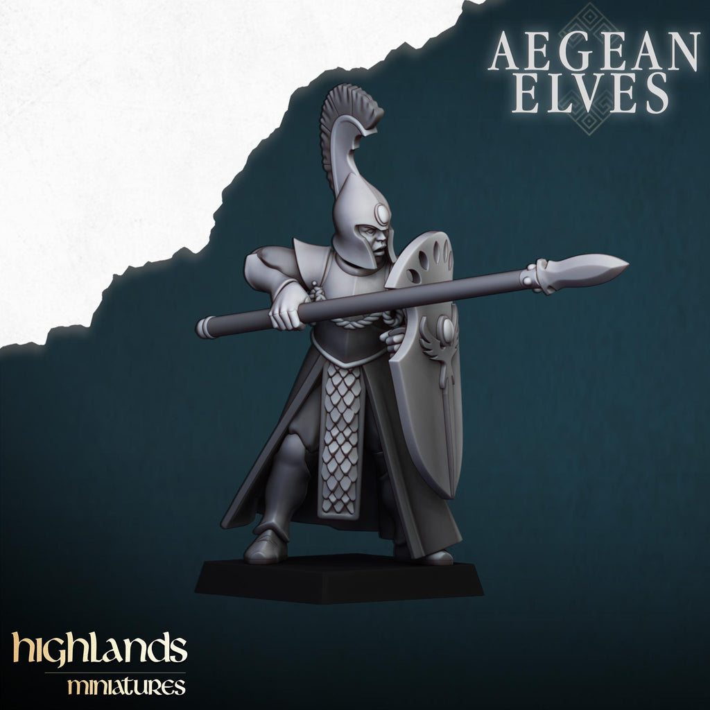 Aegean Elves Spearmen  - in 12k- by Highlands Miniatures
