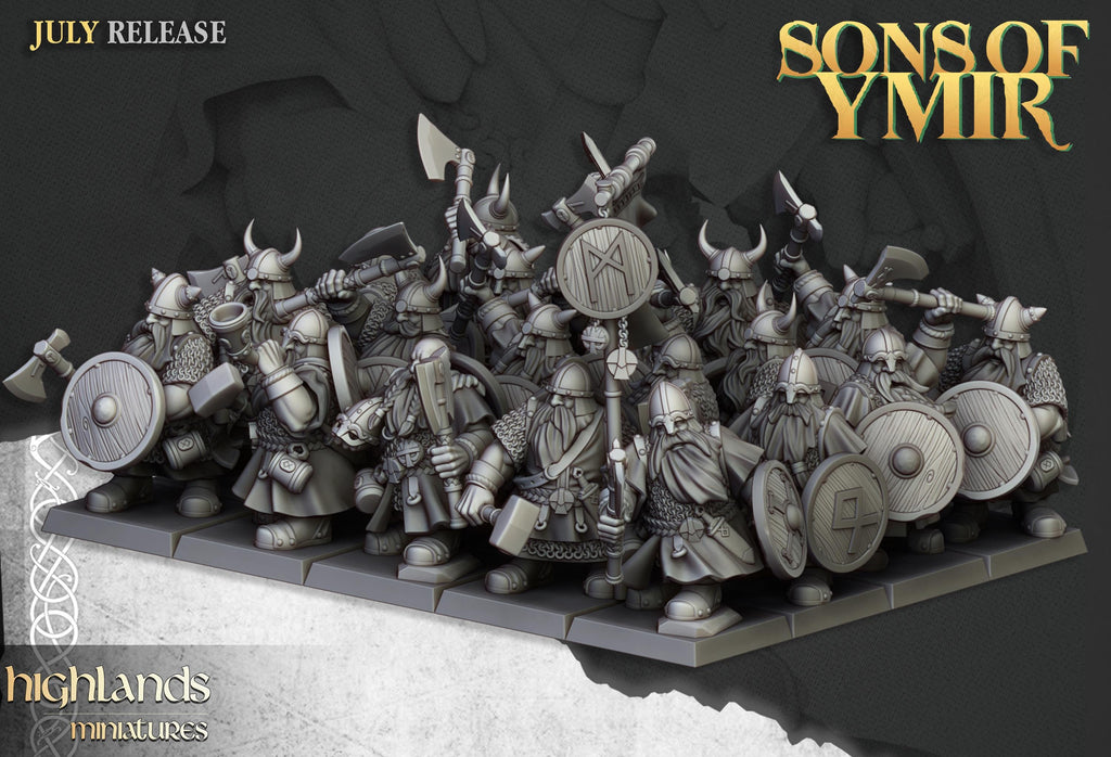 Dwarfs Warriors Unit - in 12k- by Highlands Miniatures