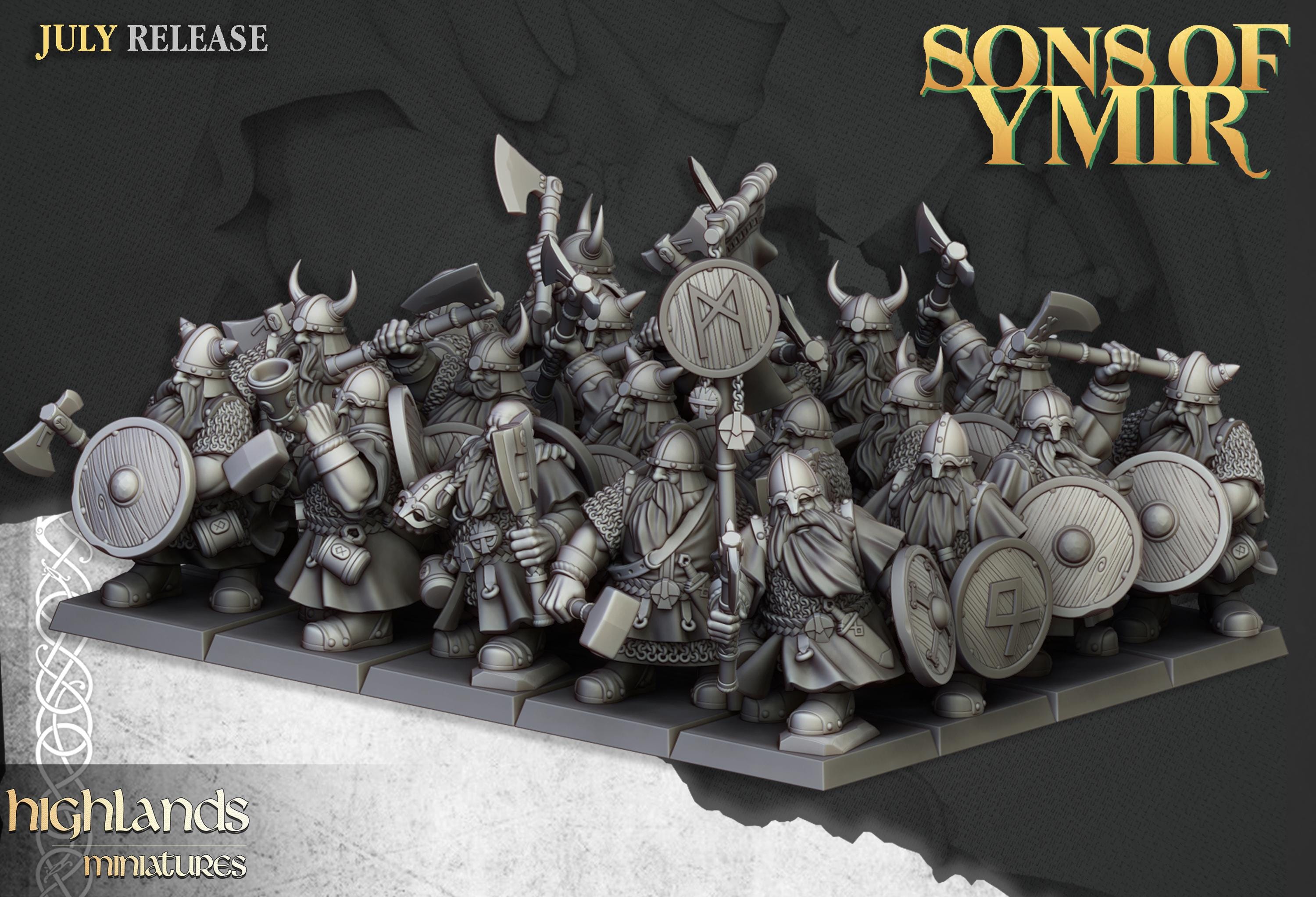 Dwarfs Warriors Unit - in 12k- by Highlands Miniatures