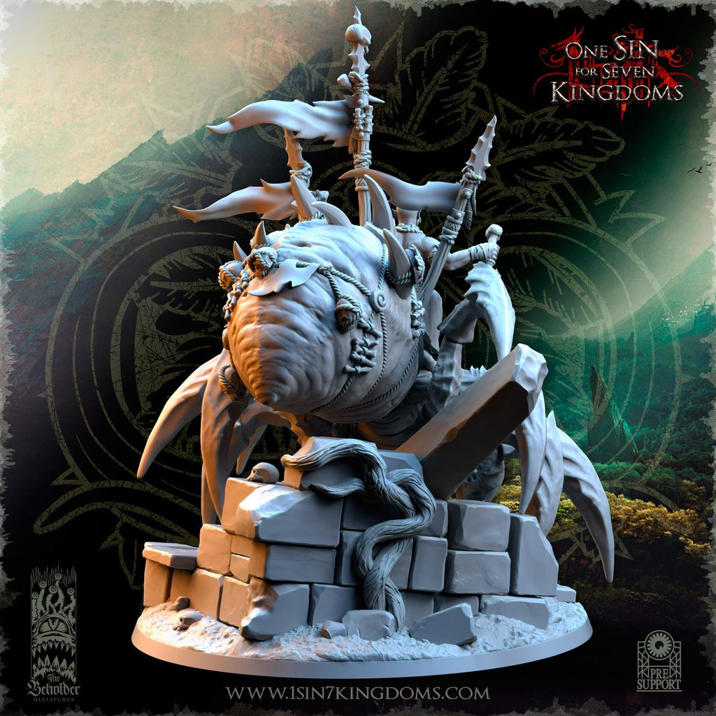 Salanaar Shaman Spider Rider  - in 12k- by TheBeholderMiniatures