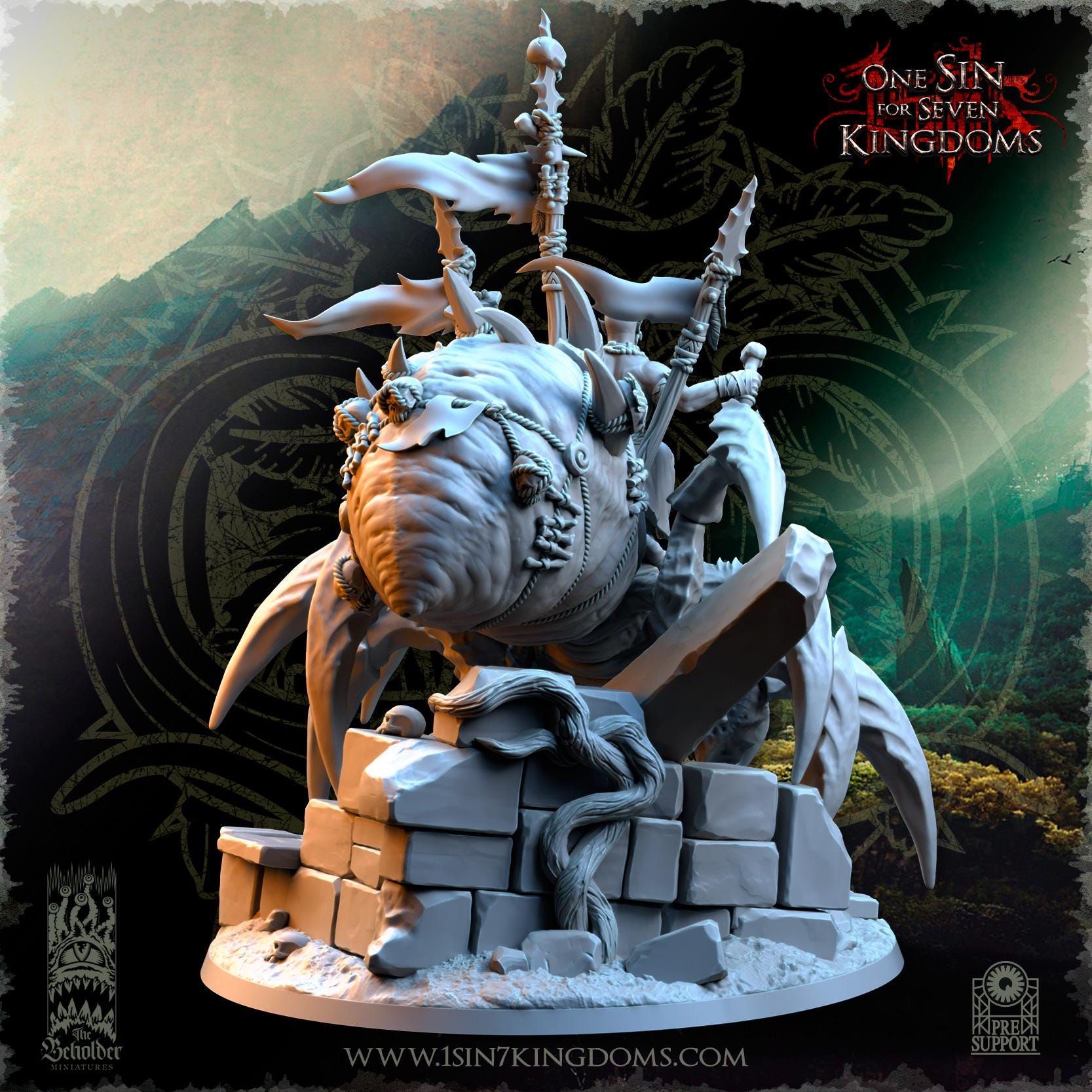 Salanaar Shaman Spider Rider  - in 12k- by TheBeholderMiniatures