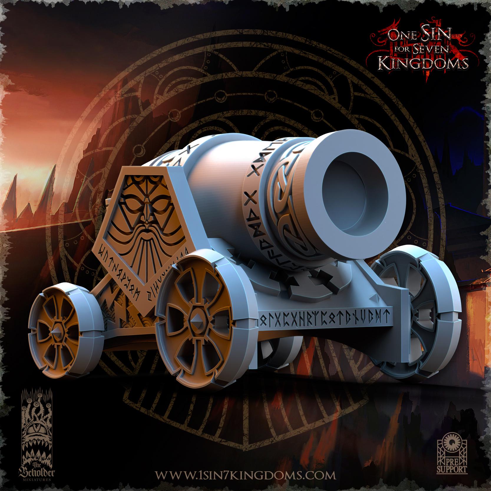 Dwarven Kingdoms Thunder Cannon - in 12k- by TheBeholderMiniatures