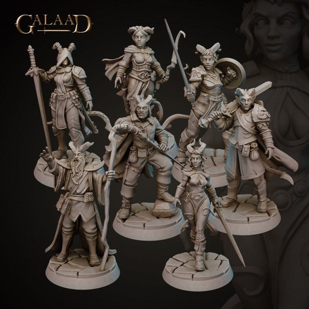 7 Model Pack - Tiefling Warband -  in 12k - by Galaad