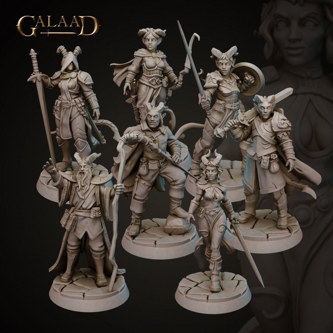 7 Model Pack - Tiefling Warband -  in 12k - by Galaad