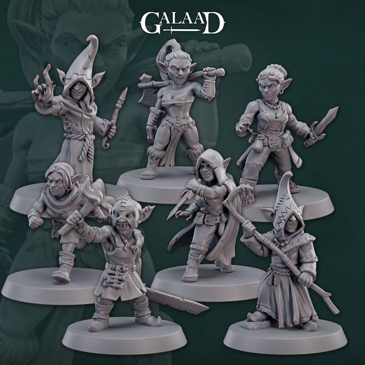 Goblin squad miniature - 12K Resin Print - 7 models - Galaad