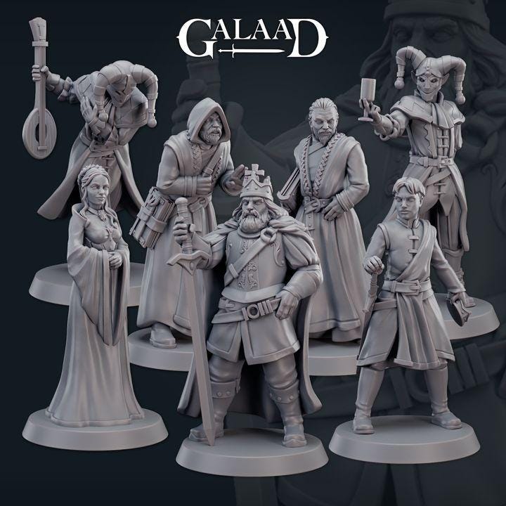 Royal Court - 7 models miniature - 12K Resin Print - galaad