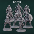 Warriors - 7 squad miniature - 12K Resin Print - galaad