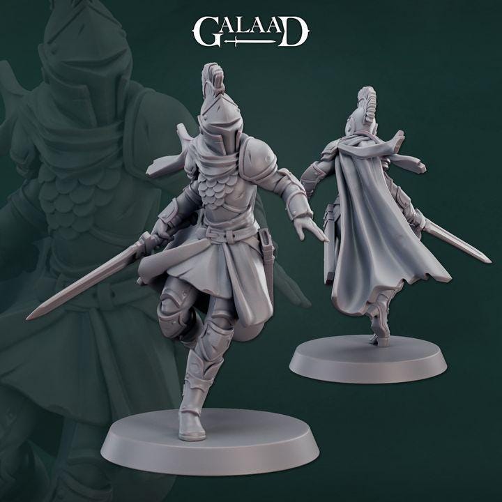Warriors - 7 squad miniature - 12K Resin Print - galaad