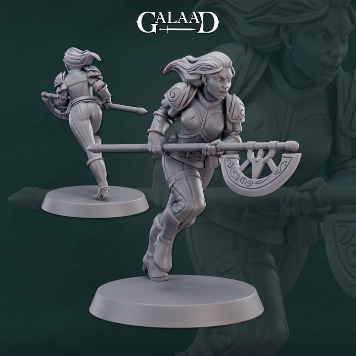 Warriors - 7 squad miniature - 12K Resin Print - galaad