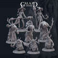 Witches and Monsters - 8 models miniature - 12K Resin Print - galaad
