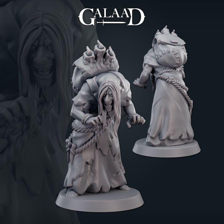 Witches and Monsters - 8 models miniature - 12K Resin Print - galaad