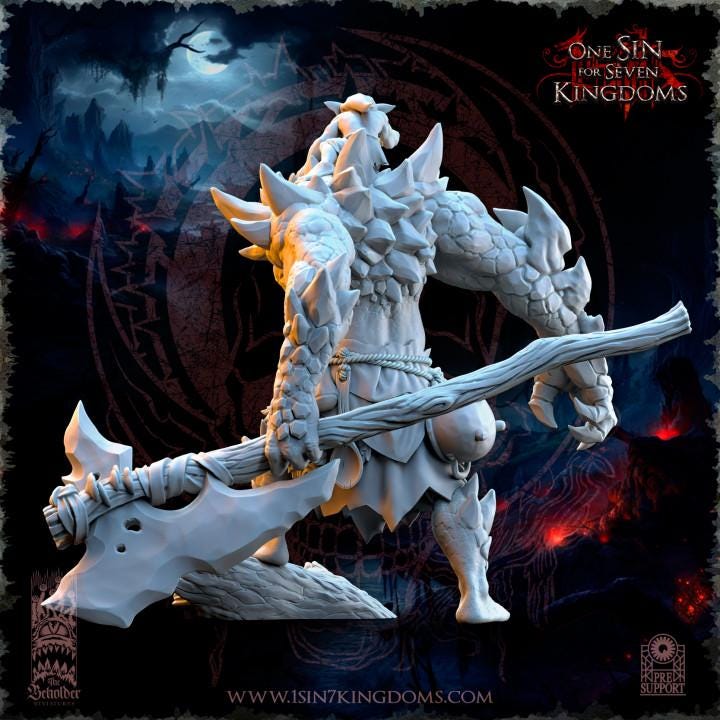 Krakham elder of rocks miniature - 12k by The Beholder Miniatures