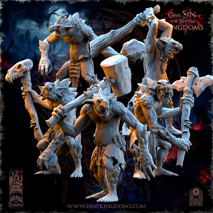 Rock trolls miniatures - in 12k by The Beholder Miniatures