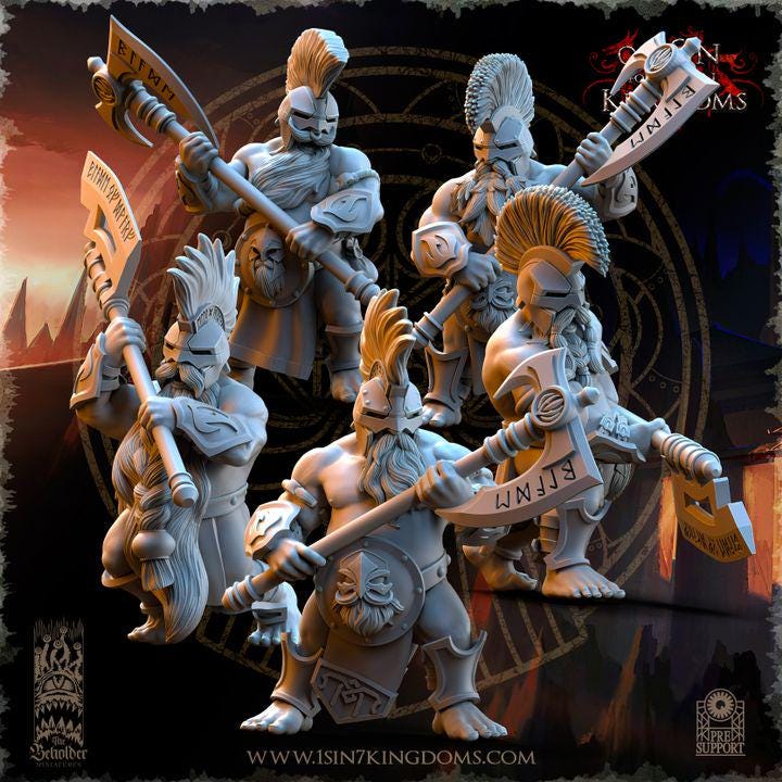 Dwarven Kingdoms Cleavers of Molten Core- in 12k by The Beholder Miniatures