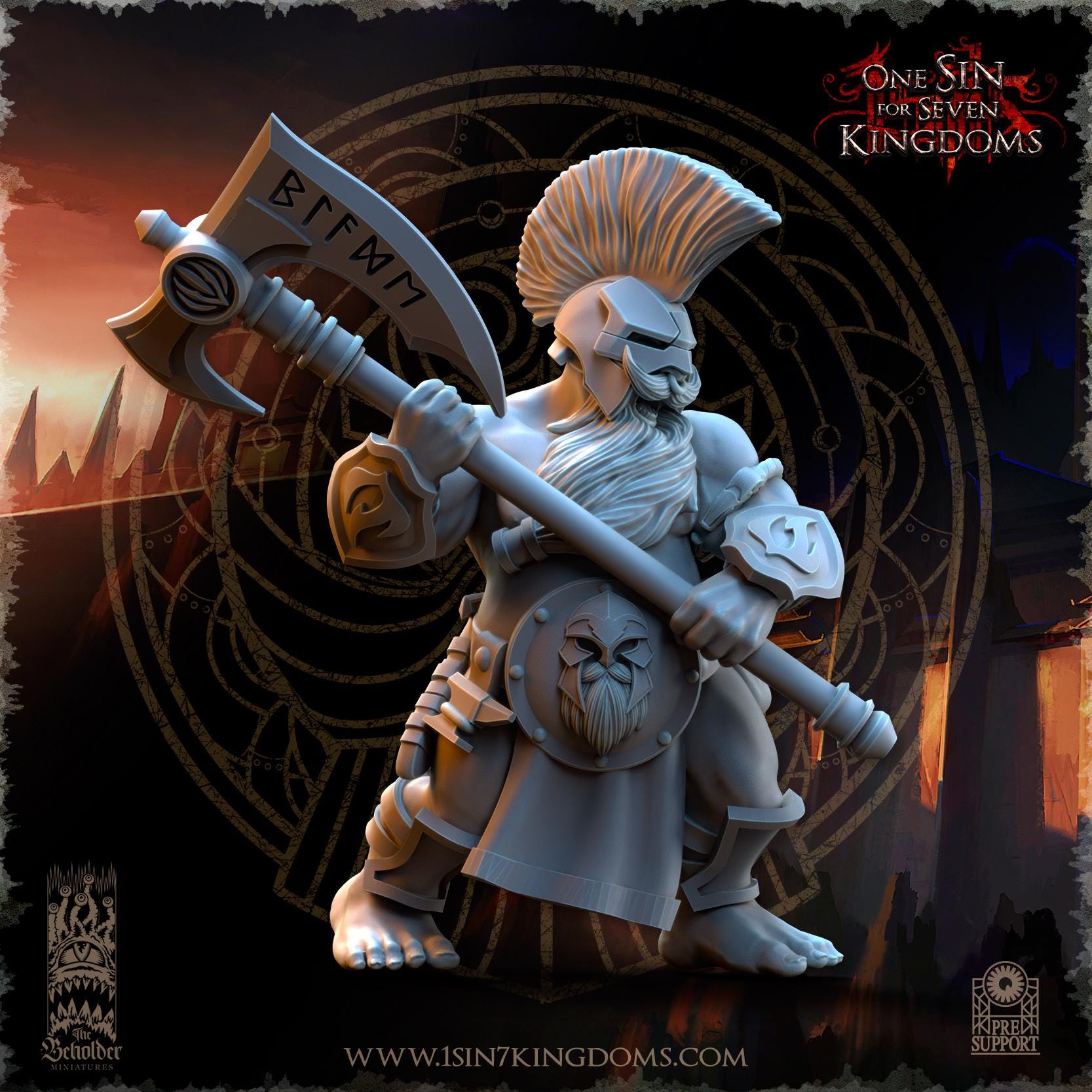 Dwarven Kingdoms Cleavers of Molten Core- in 12k by The Beholder Miniatures