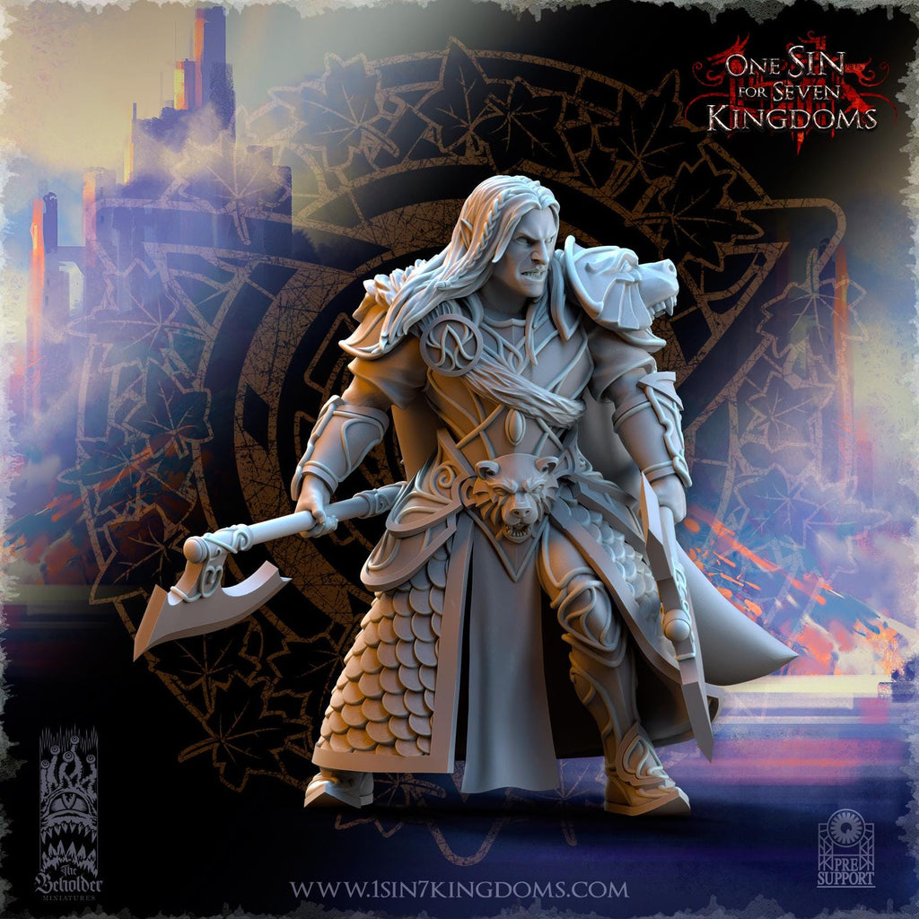 Silvermoor Elves Bear Guardians Command Group- in 12k by The Beholder Miniatures