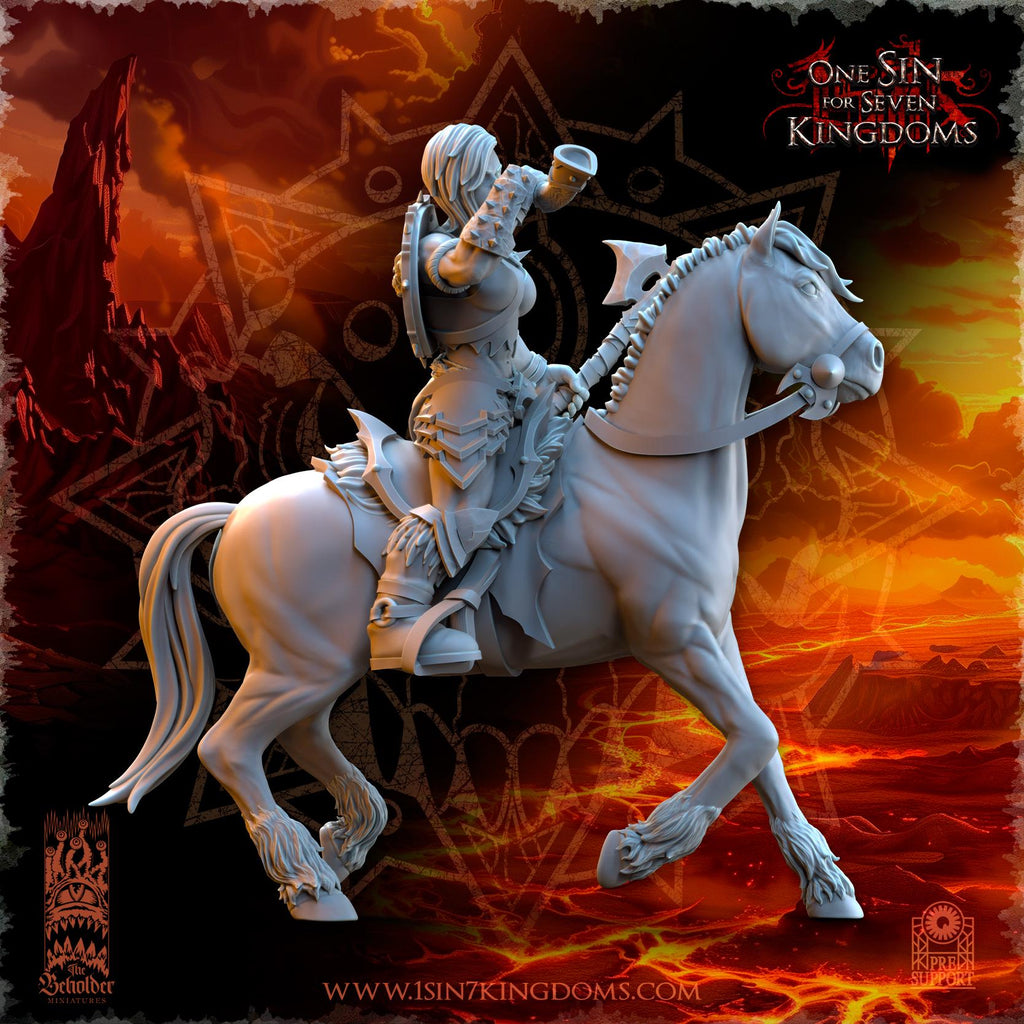 Realms of Mayhem Barbarian Riders Command Group - in 12k  by The Beholder Miniatures