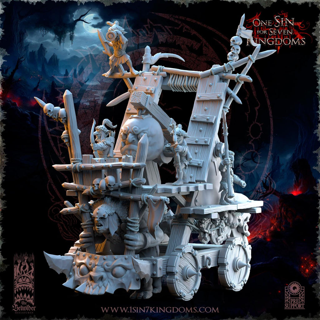 The Black Horde Goblins Catapult miniature - in 12k by The Beholder Miniatures