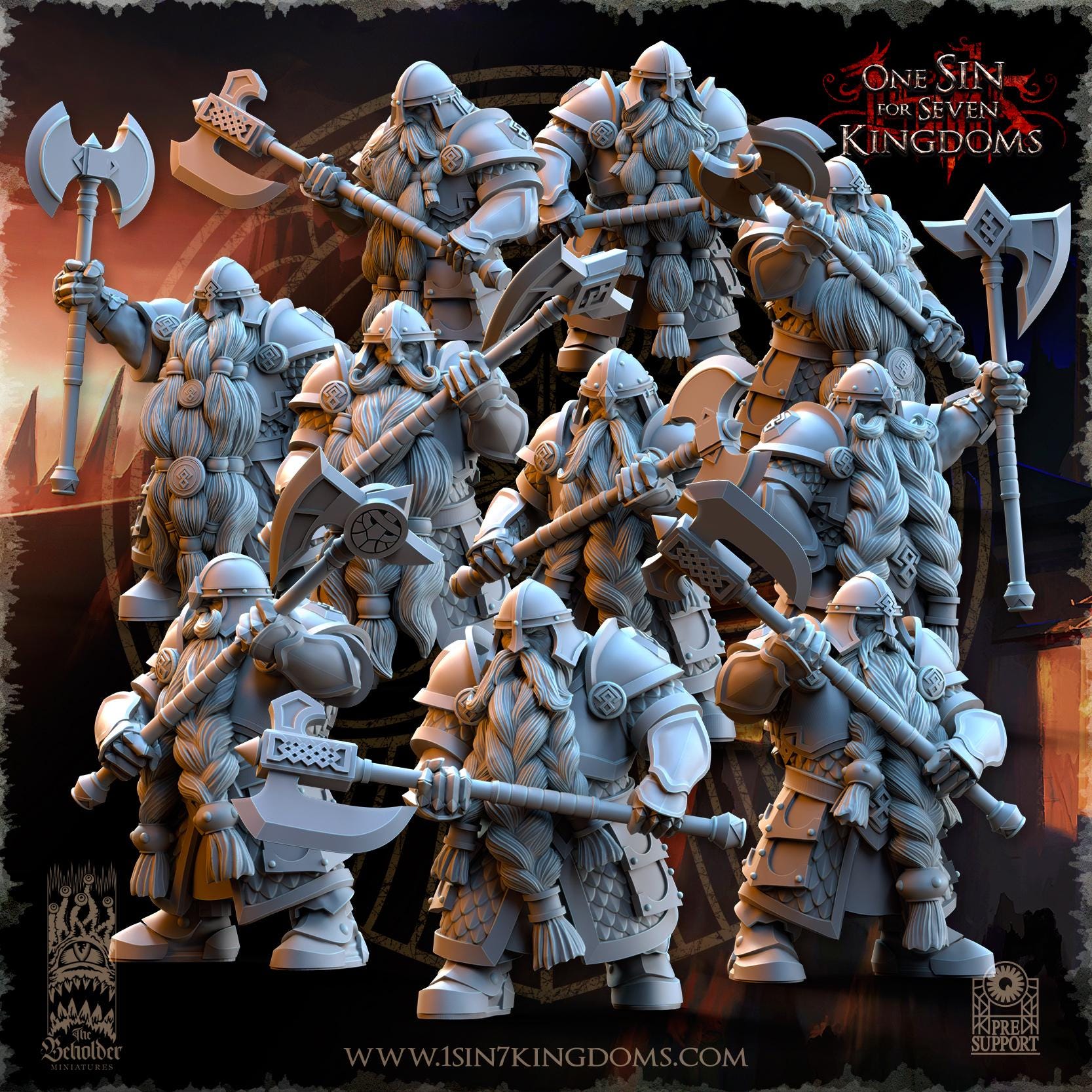 Dwarven Kingdoms Legion of the Ancient Warriors - in 12k  by The Beholder Miniatures
