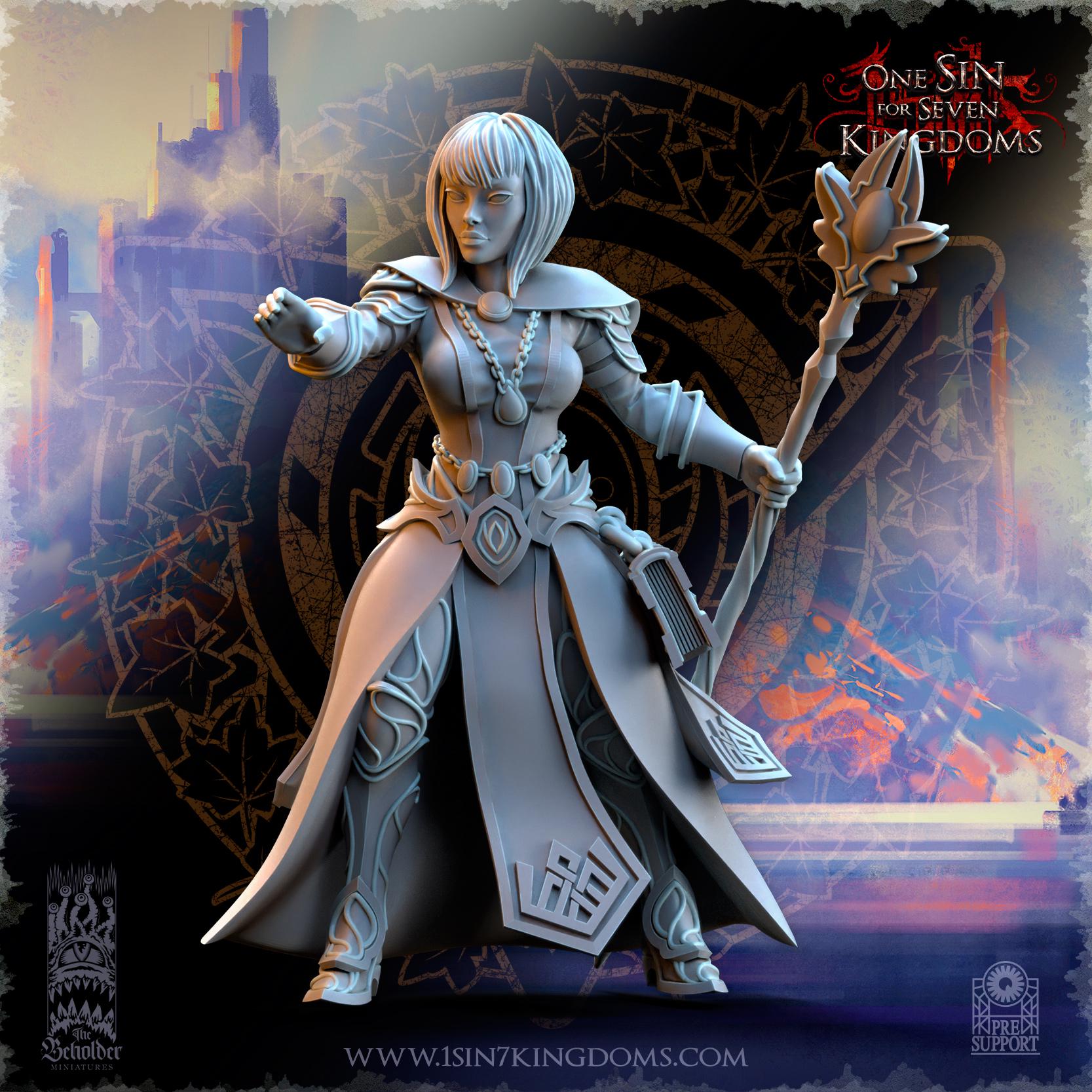 Silvermoor Elves Sorceresses of the Inner Circle - in 12k- by The Beholder Miniatures