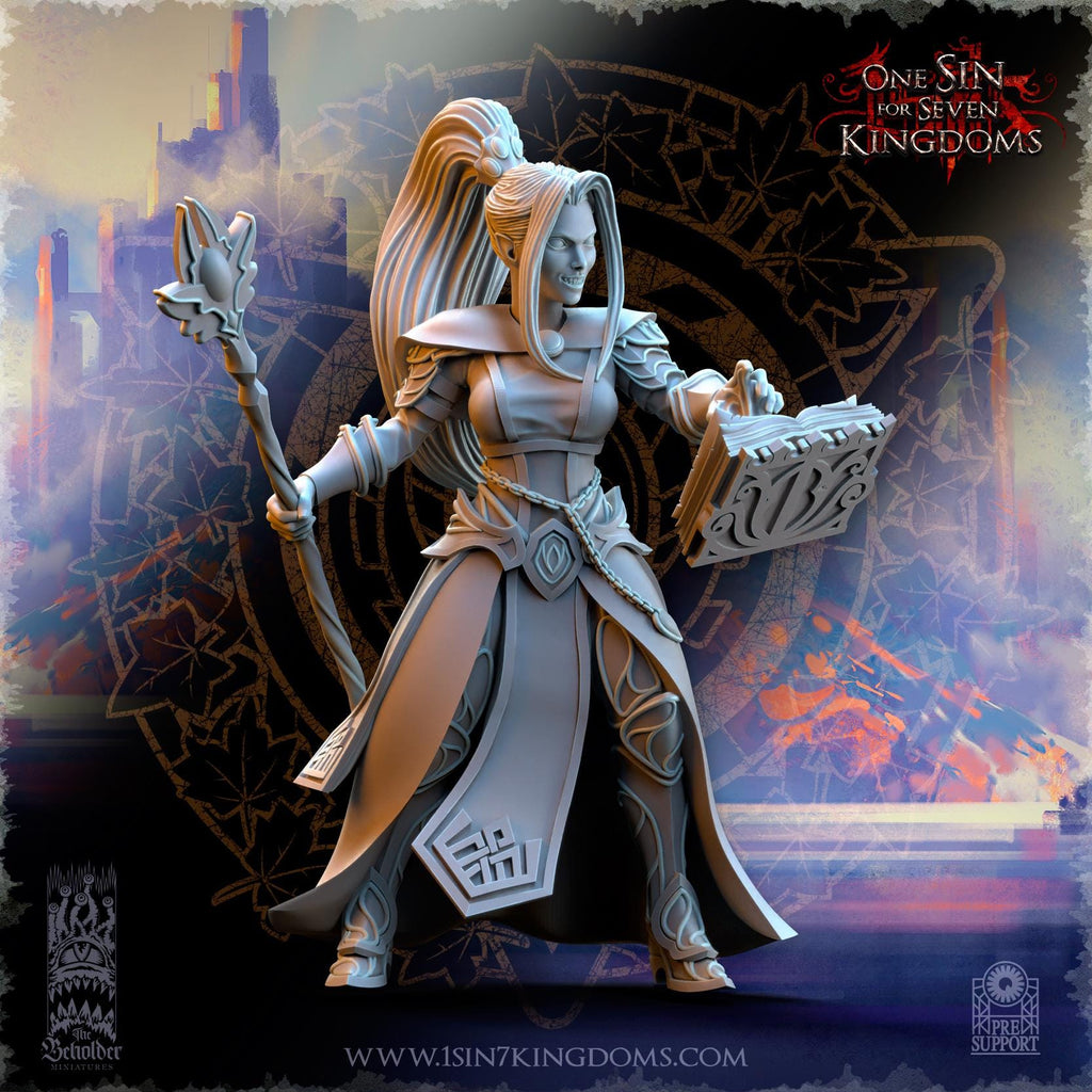 Silvermoor Elves Sorceresses of the Inner Circle - in 12k- by The Beholder Miniatures