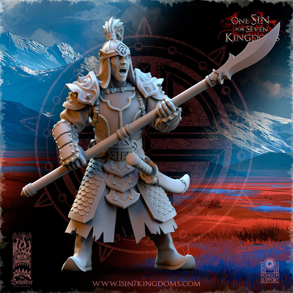 Astarii Dynasty Warriors spearmen in 12k by The Beholder Miniatures