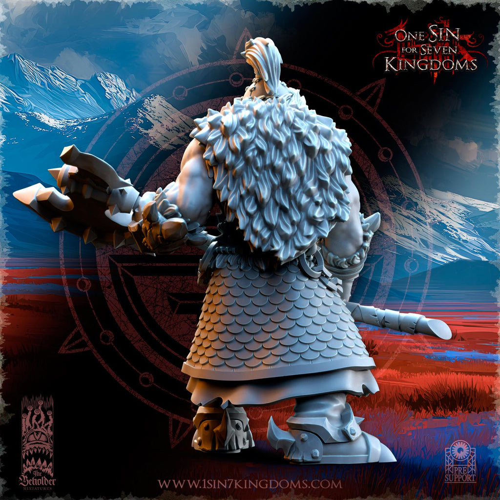 Astarii Barbarian Warlord in 12k by The Beholder Miniatures