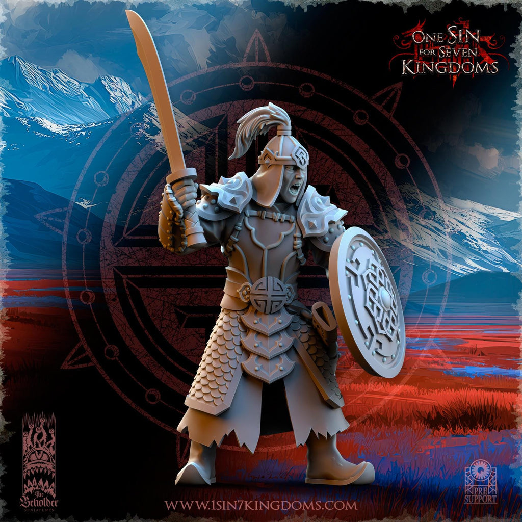 Astarii Dynasty Warriors swordsmen in 12k by The Beholder Miniatures