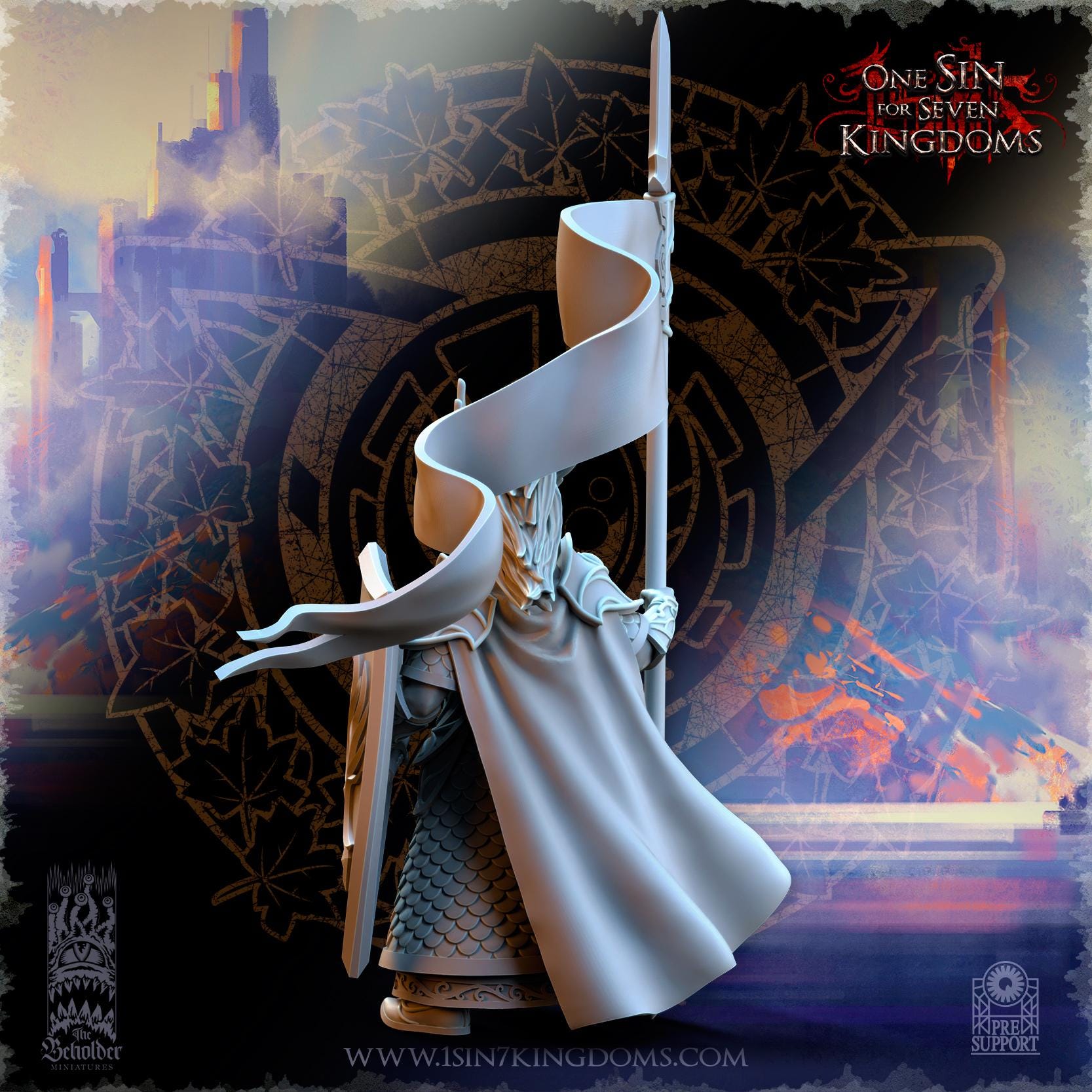 Glorindel, Silvermoor Elves Hero - in 12k- by The Beholder Miniatures