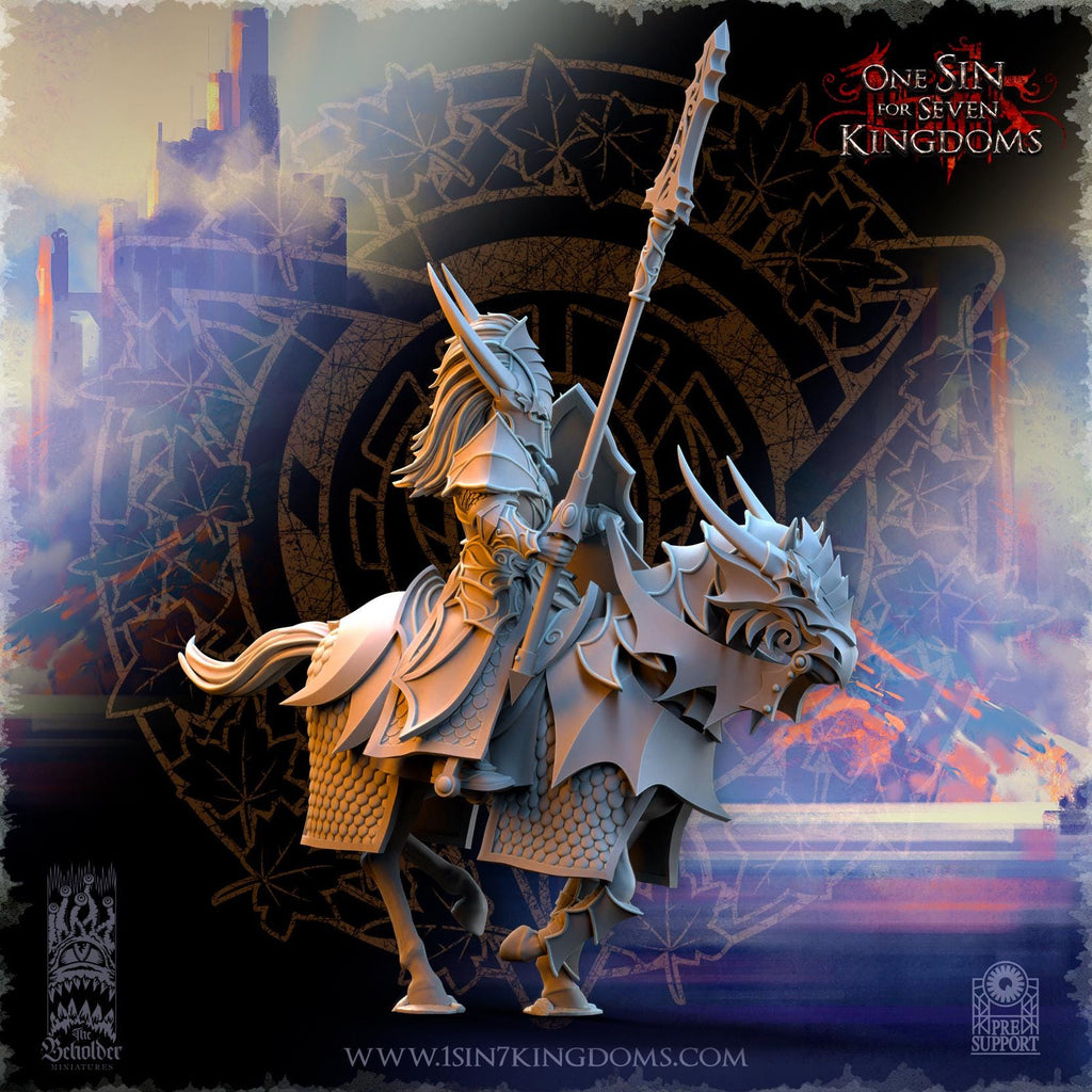 Silvermoor Elves Dragonborn Knights - in 12k- by The Beholder Miniatures
