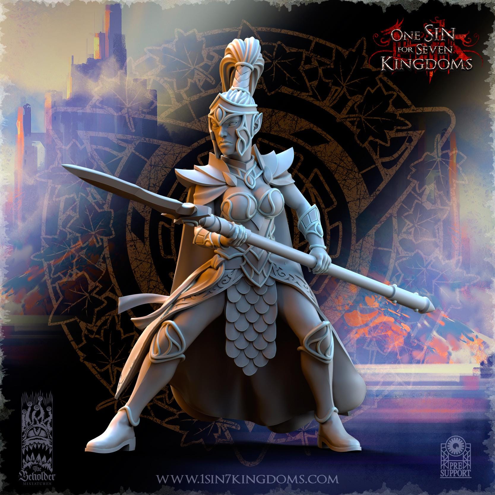Silvermoor Elves Sisterhood Praetorians - in 12k- by The Beholder Miniatures