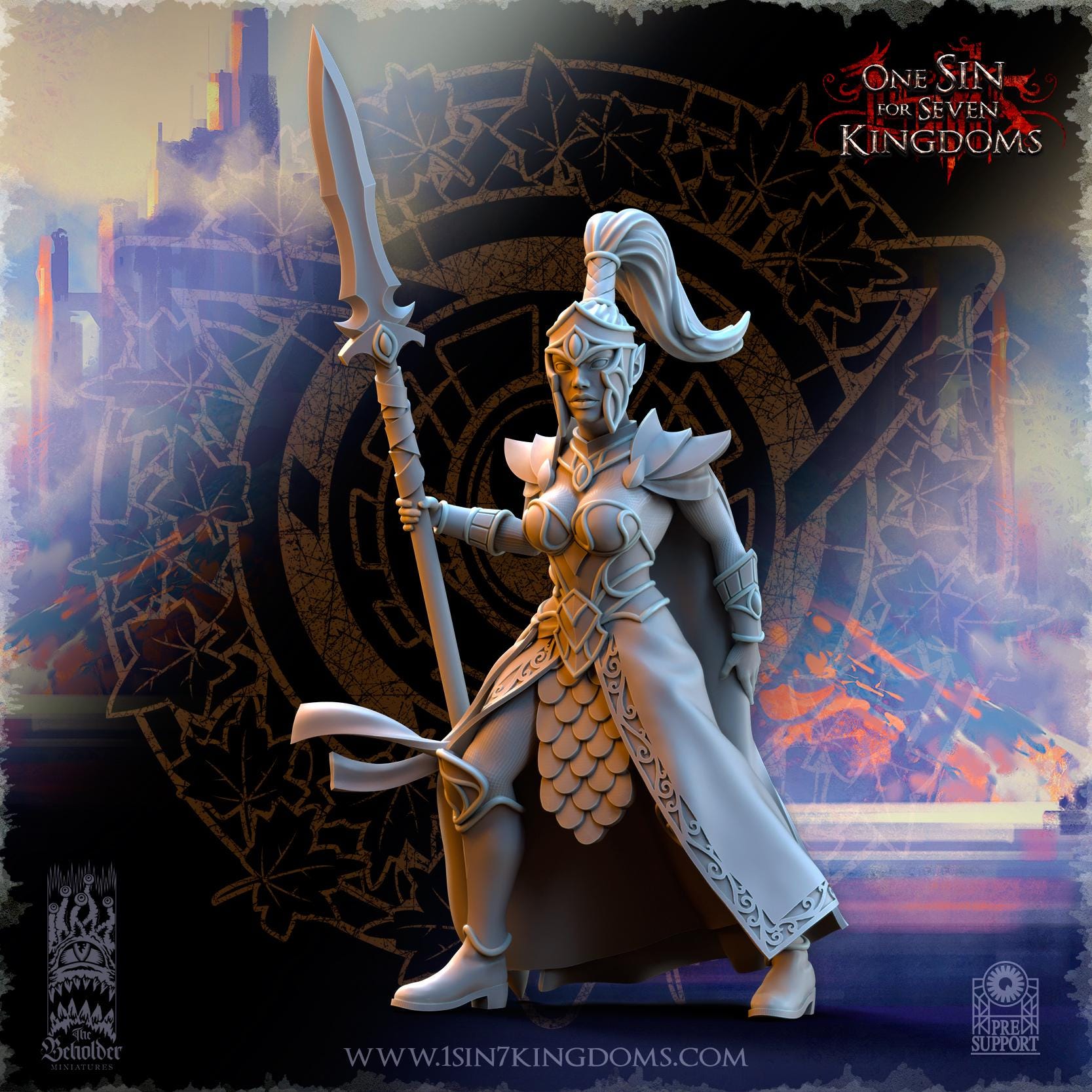 Silvermoor Elves Sisterhood Praetorians - in 12k- by The Beholder Miniatures